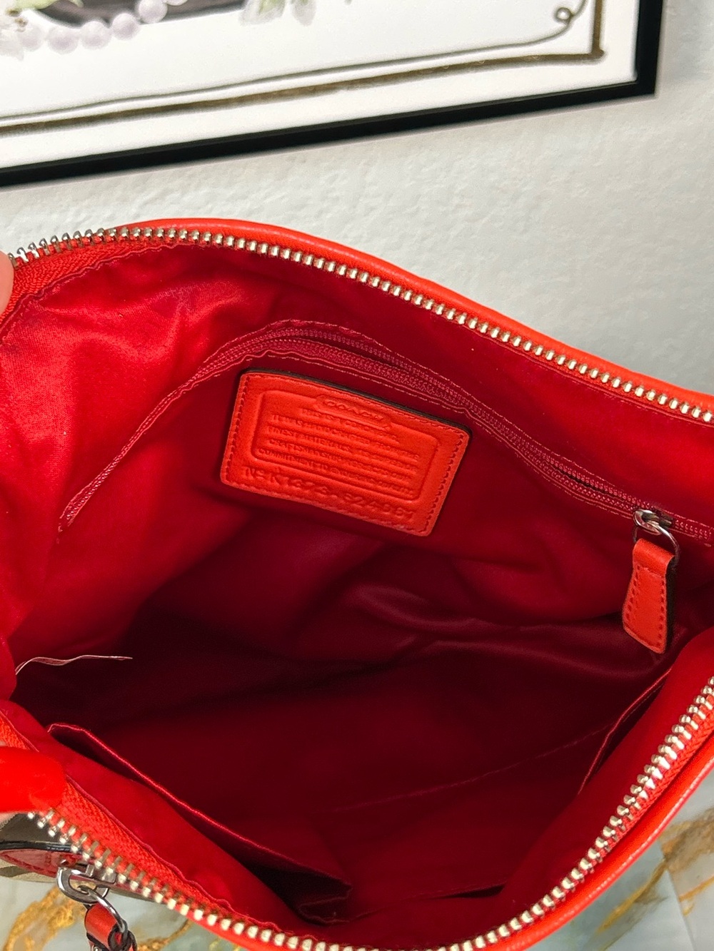 COACH 2013 Daisy Signature File Crossbody Bag in Khaki & Coral 😍🧡 - Picture 6 of 17